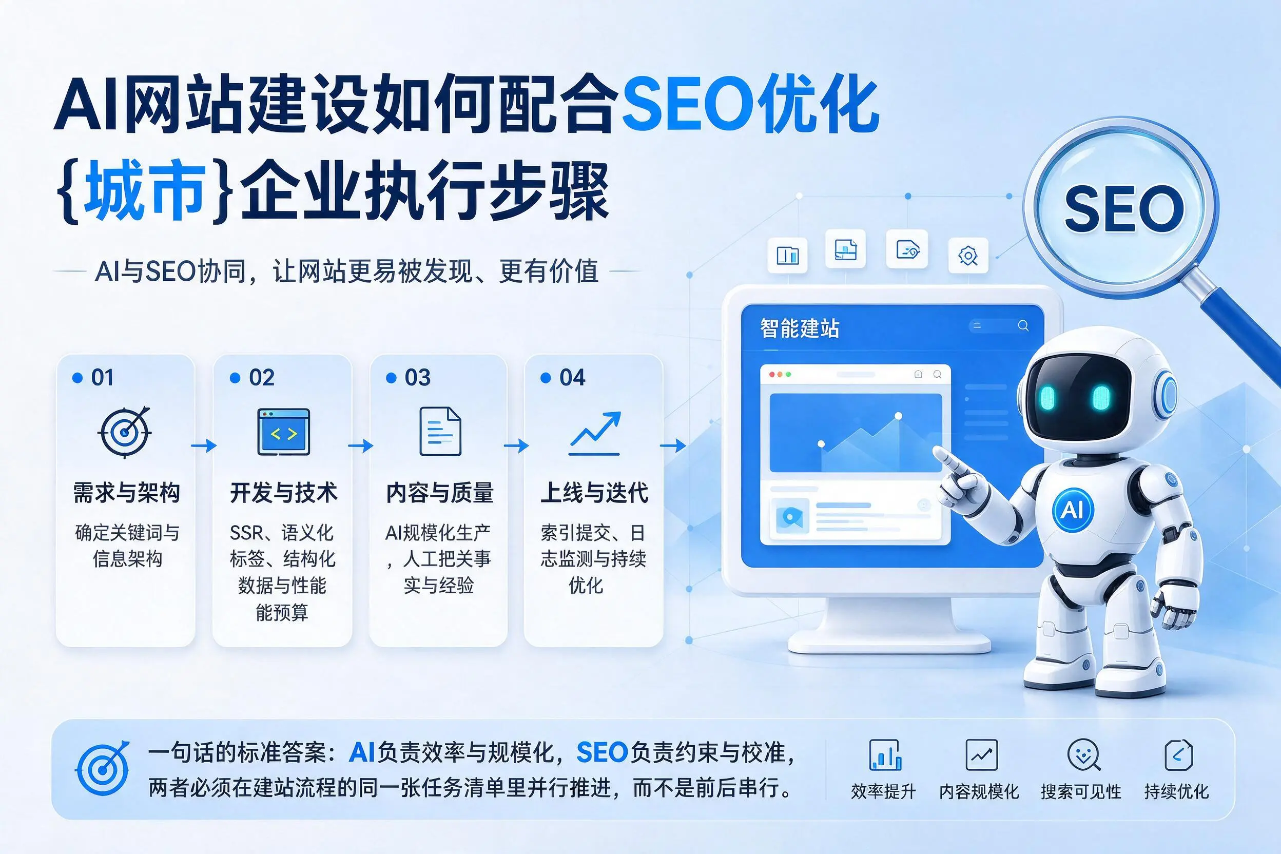 AI网站建设如何配合SEO优化，邵阳企业执行步骤
