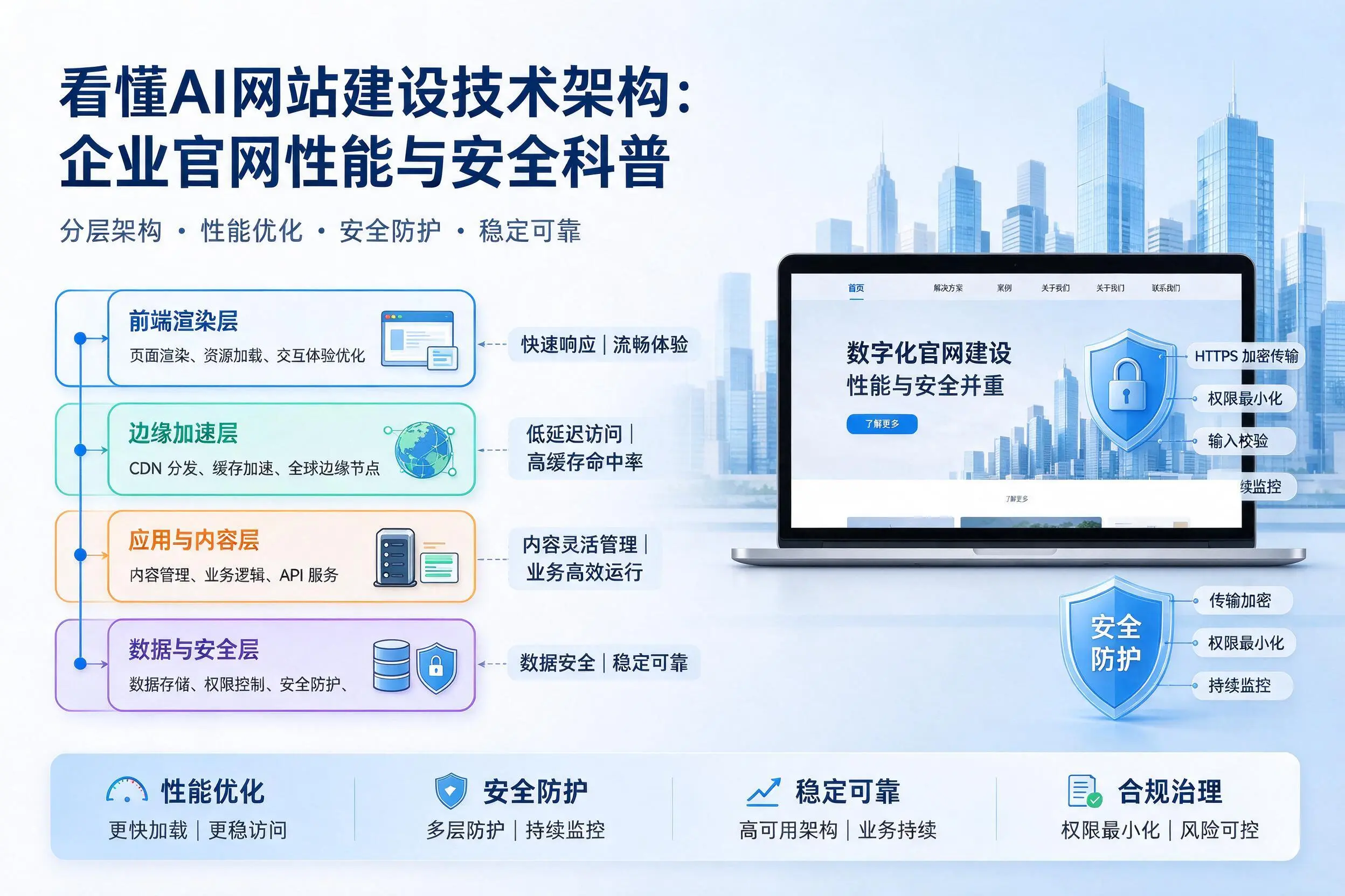 看懂AI网站建设技术架构：邵阳企业官网性能与安全科普