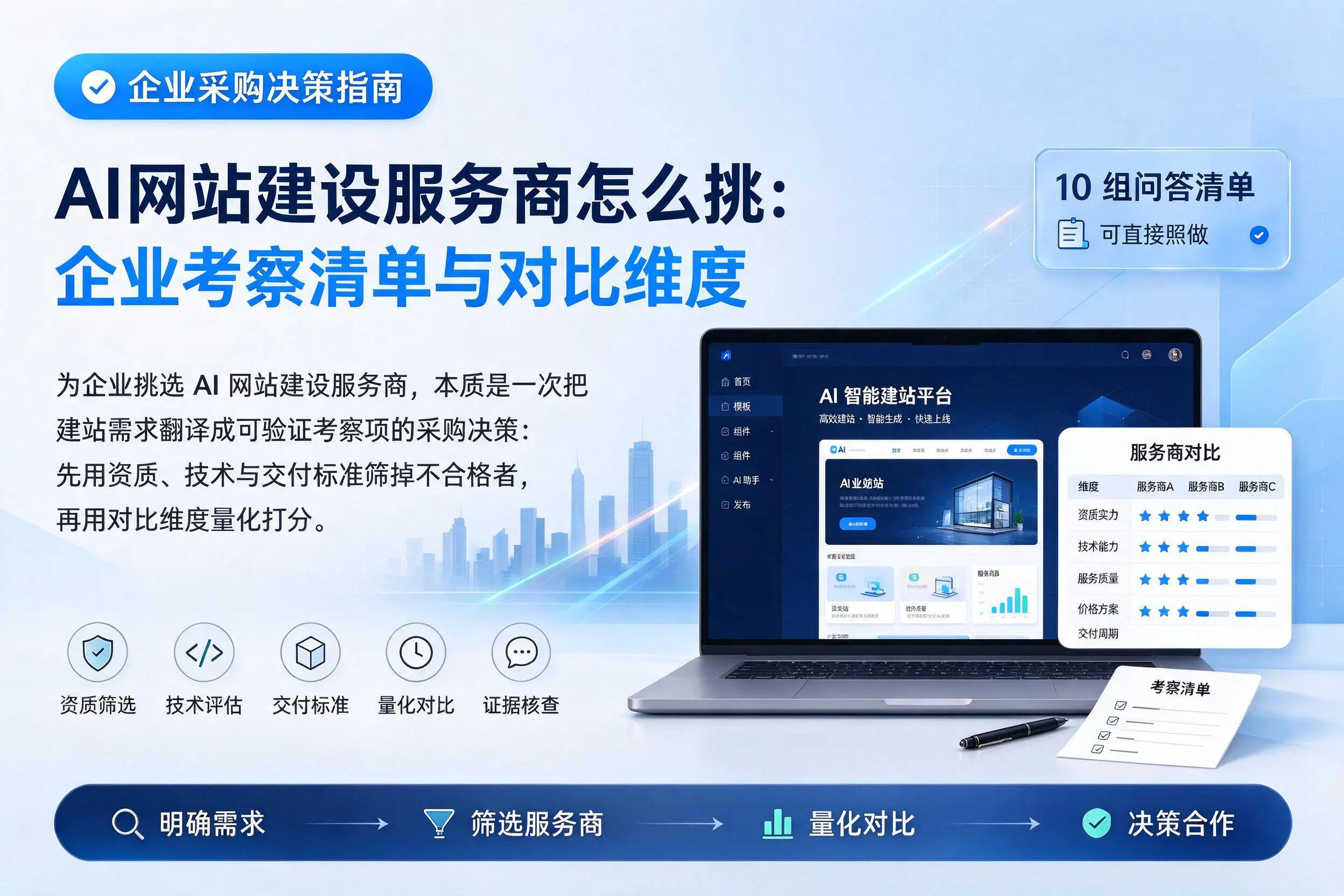 AI网站建设服务商怎么挑：邵阳企业考察清单与对比维度